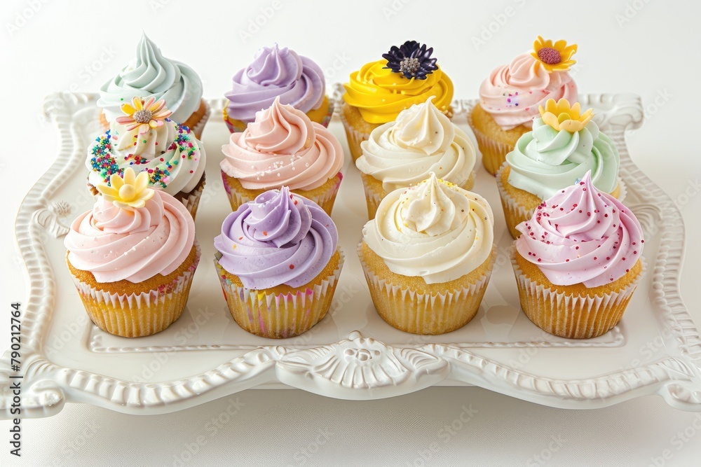 Colorful cupcakes on a white background Colorful cupcakes on a white background