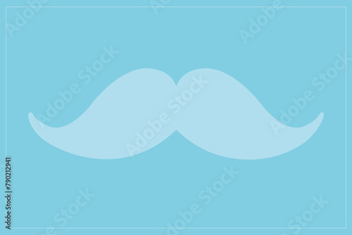 Celebrate fatherhood with this minimalist Father's Day vector background featuring a classic mustache silhouette on a soothing blue backdrop