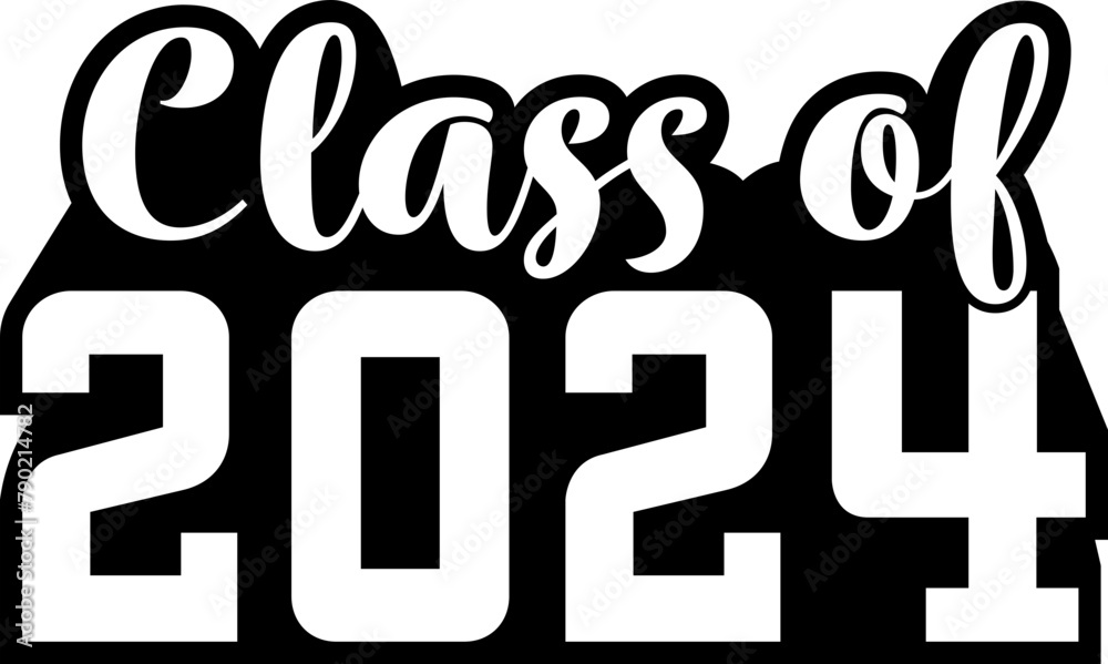 Class of 2024 Graphic Design with White Letters and Transparent