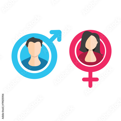 Man and woman icon suitable for gender equality campaigns, bathroom signs, relationship counseling websites, genderneutral products, and diversitythemed projects.