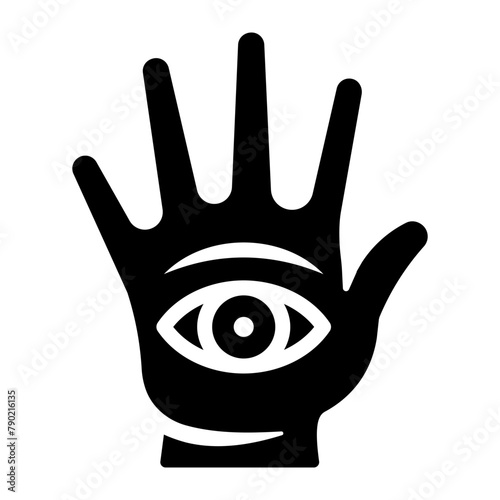 hand palm reading glyph icon