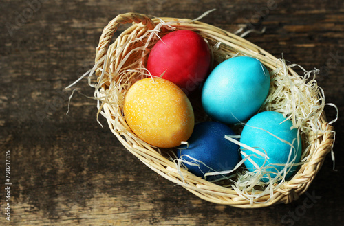 Easter eggs in the basket. © NataliaL