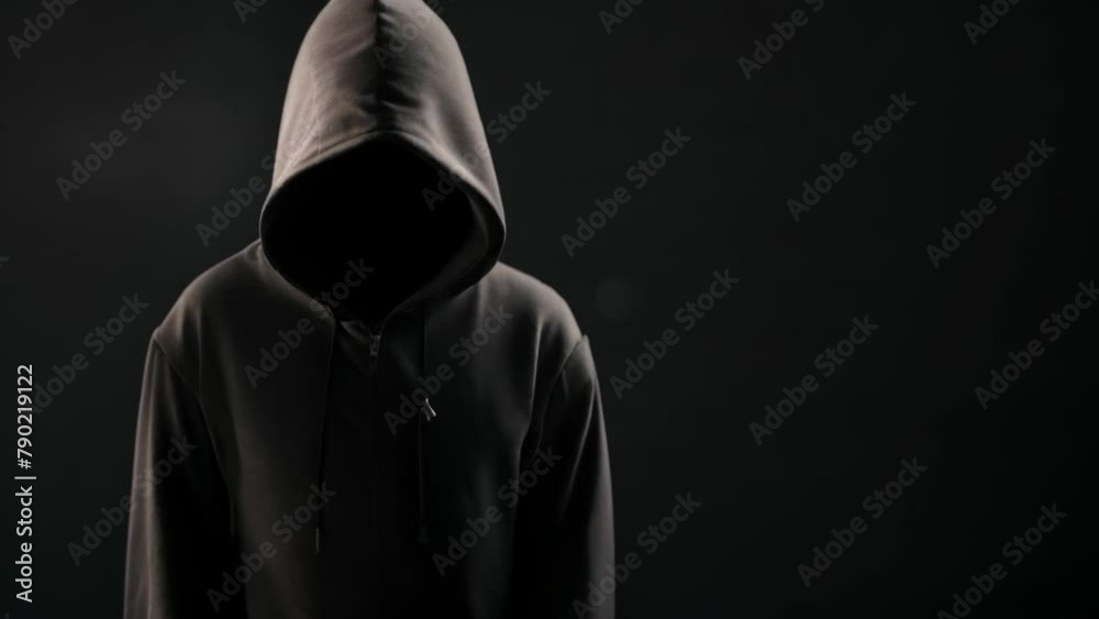 Obscured Identity: Hooded Figure Concealed. Generative ai