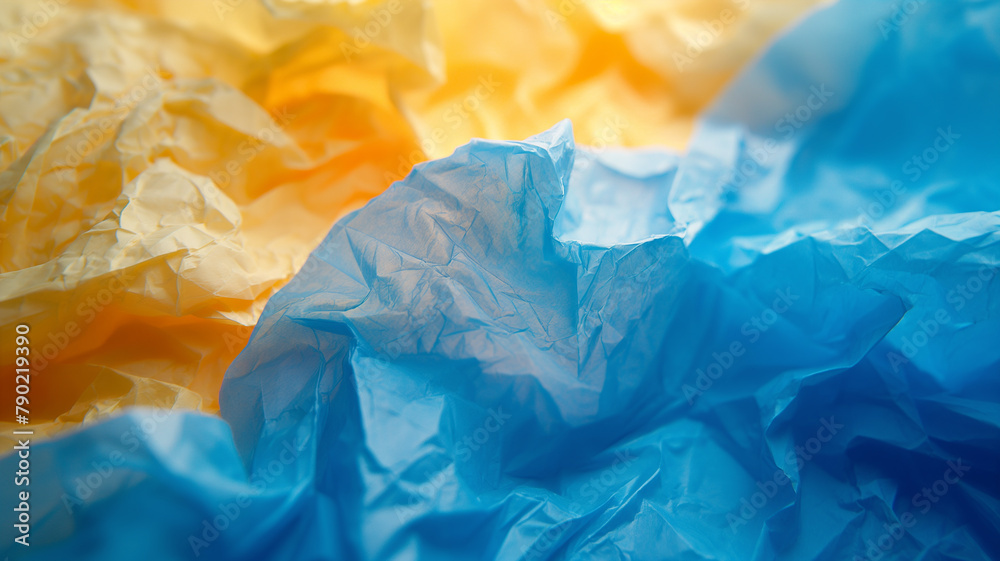 A blue and yellow piece of paper with a blue and yellow stripe A blue and yellow piece of paper with a blue and yellow stripe