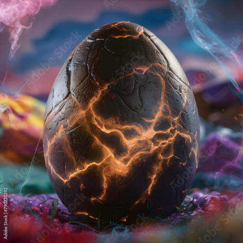 Dragon egg made from nebula