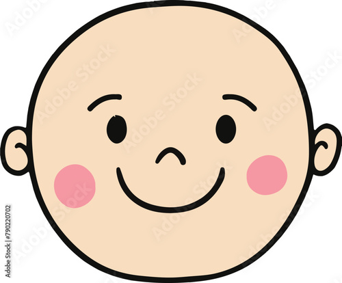 Cherubic Delight: Baby Face Vector Illustration