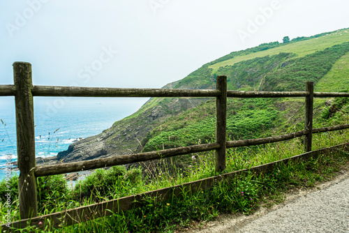 path with wooden fencing along the Atlantic Ocean, Northern Route Basque Country