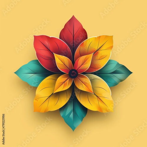 Flower Illustration on Yellow Background