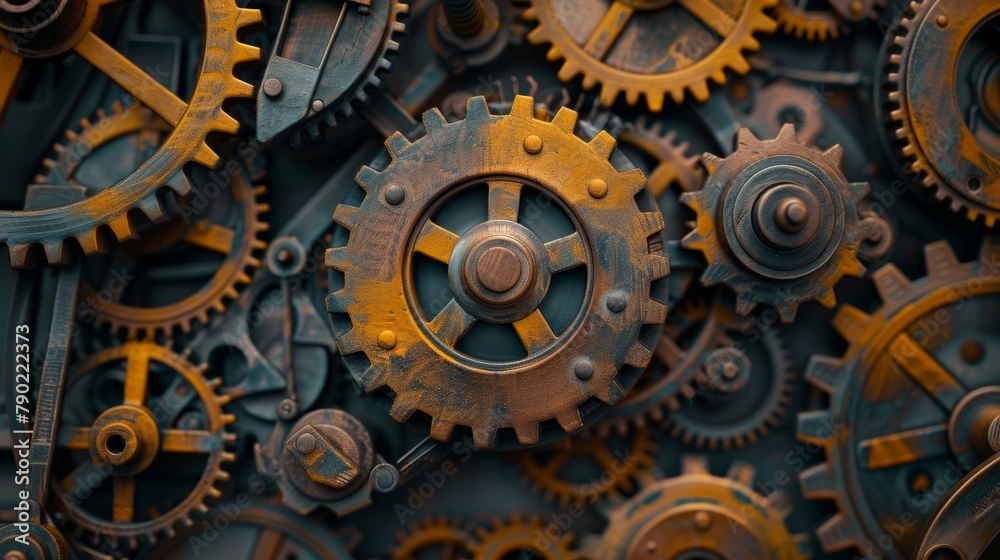 Intricate Gears and Cogs: An Industrial Marvel Intricate Gears and Cogs: An Industrial Marvel