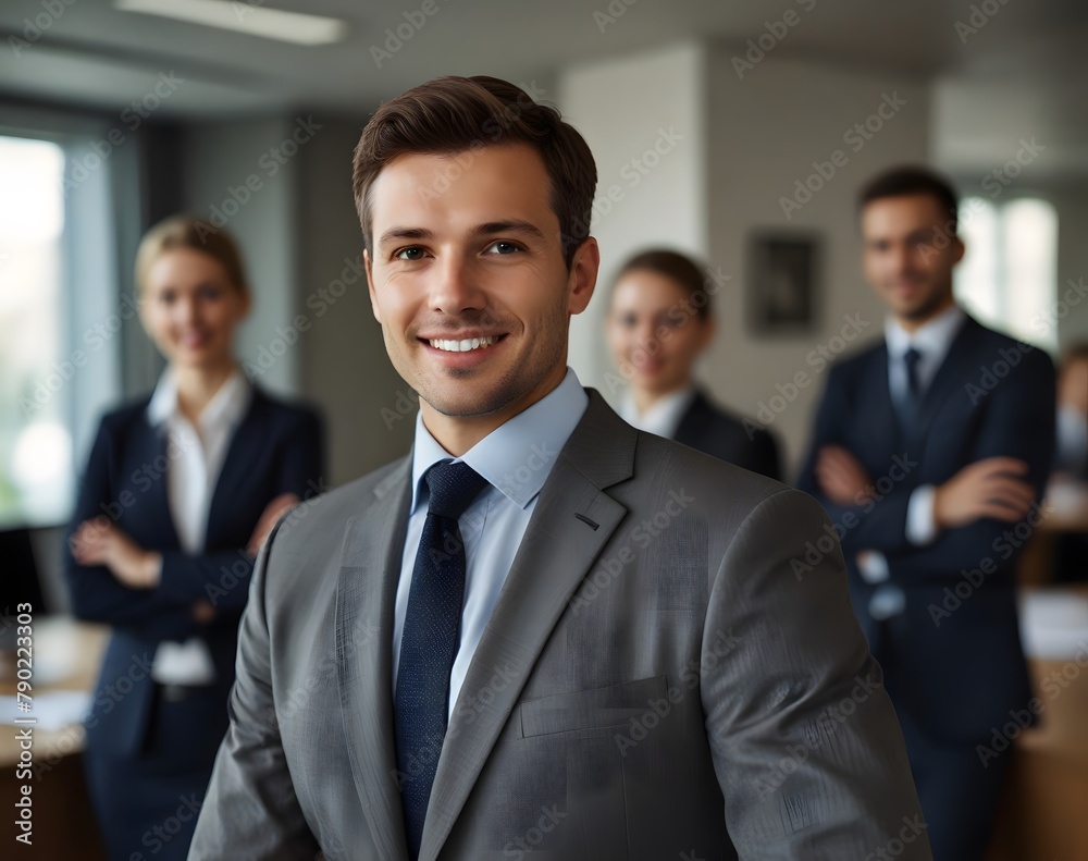 Business leader looking at camera in working environment Business leader looking at camera in working environment