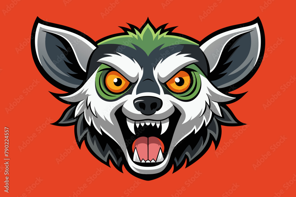 Fototapeta premium Fierce Lemur Head Icon Illustrations & Vectors
