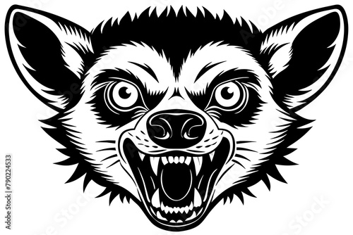 Fierce Lemur Head Icon Illustrations & Vectors