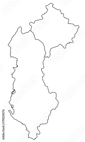 Outline of the map of Albania, Republic of Kosovo