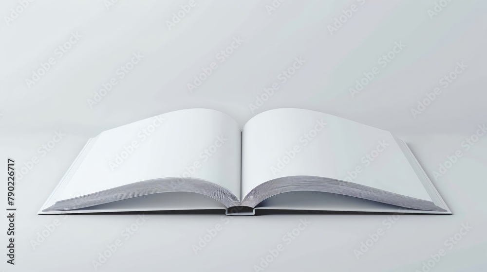 Modern photo album book, 3D render, sleek glossy finish, large white space for photos, minimalist design Modern photo album book, 3D render, sleek glossy finish, large white space for photos, minimalist design