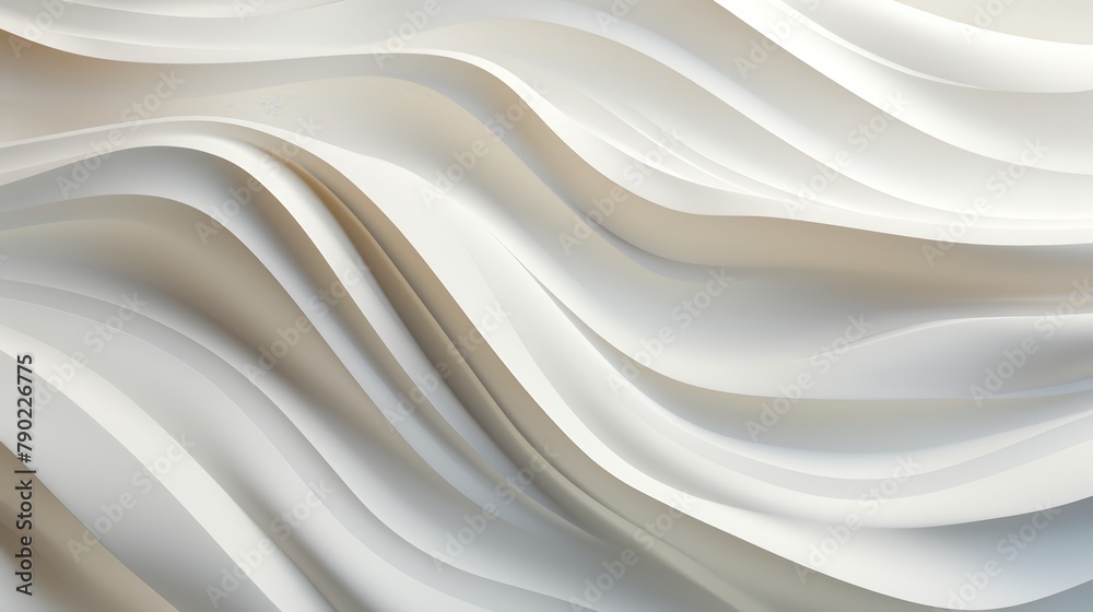 Modern minimalistic art of soft 3D waves, flowing gently