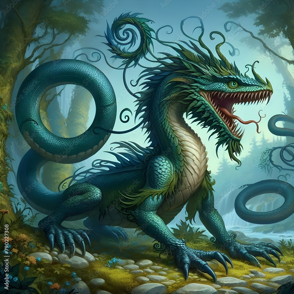 Obraz premium Grootslang, the mythical elephant-serpent, embodies ancient legends.