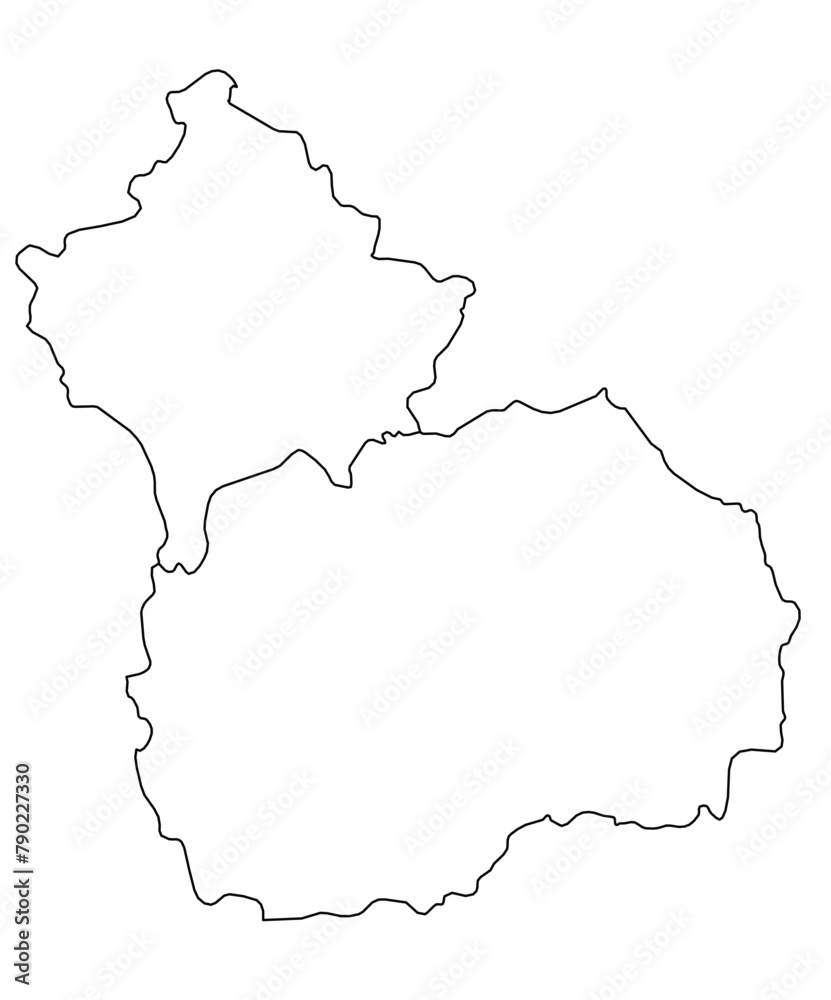 Obraz premium Outline of the map of Republic of Kosovo, Macedonia