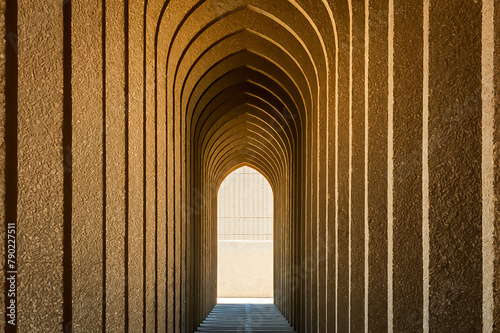 Frame within frame walkway in King Fahd University of petroleum and minerals - Dhahran Saudi Arabia.