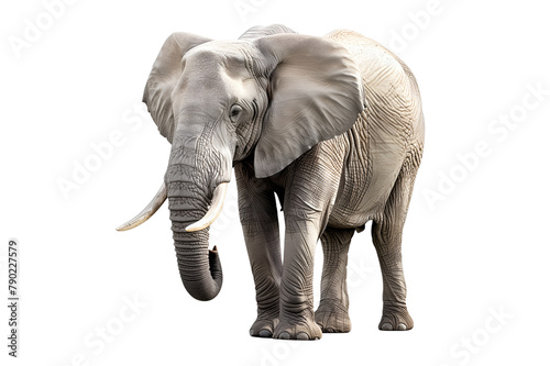 Majestic Elephant Standing Tall Against White Background