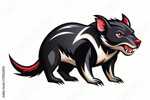 Isolated Tasmanian Devil Vector Logo on White Background photo