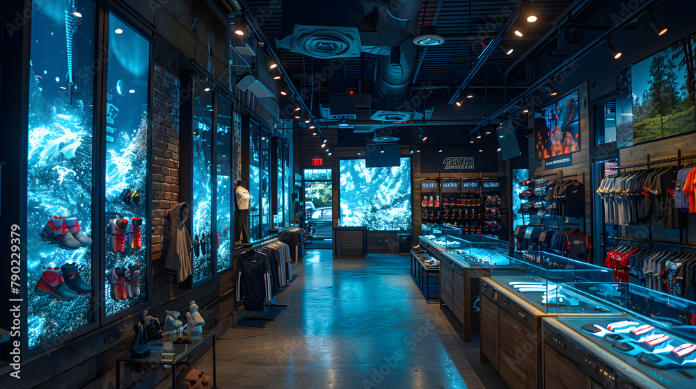Interactive Sports Gear Showcase: Holographic Retail Experience