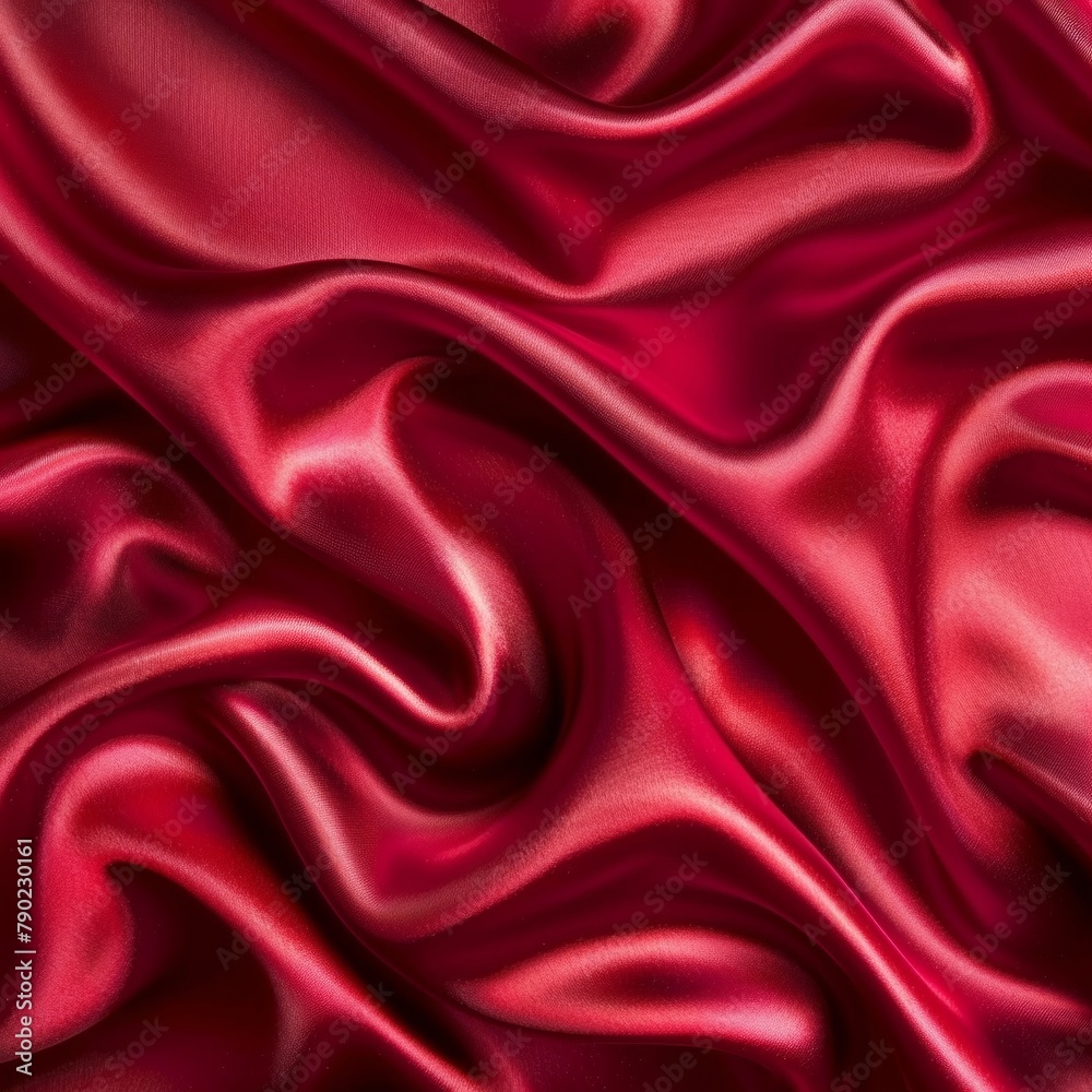 Obraz premium Vibrant, crimson-toned silk flows in a captivating display of graceful, cascading folds, radiating an air of sophistication and refined elegance.