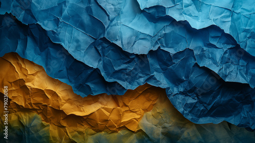Wallpaper Mural A blue and yellow paper with a wave pattern Torontodigital.ca