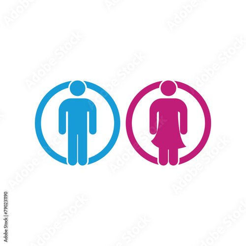 Two people in a circle, man and woman. Suitable for teamwork, partnership, communication, diversity, collaboration concepts in business presentations.