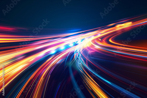 Abstract Long Exposure Light Trails. Vibrant long exposure of light trails in motion for dynamic backgrounds.