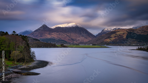Sunset at the Pap of Glencoe and Loch Leven.