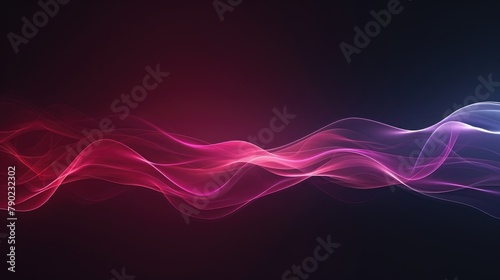 Sound waves line with abstract red and purple colors pulsing on a black background