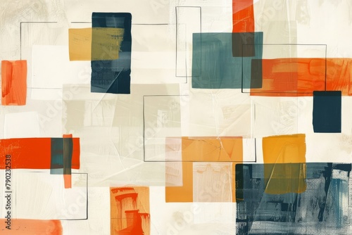 Modern Abstract Collage of Textured Blocks.