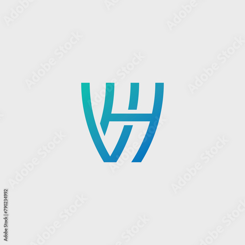 Alphabet letters Initials Monogram logo VH,VH INITIAL,VH letter