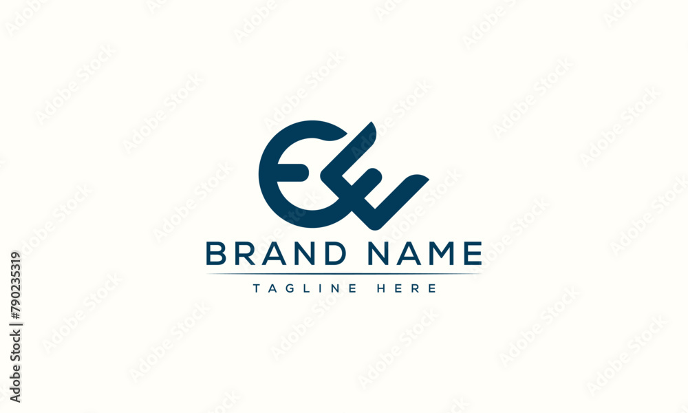 EW logo Design Template Vector Graphic Branding Element.