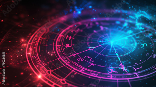 the astrological wheel of the zodiac with a starry sky background,