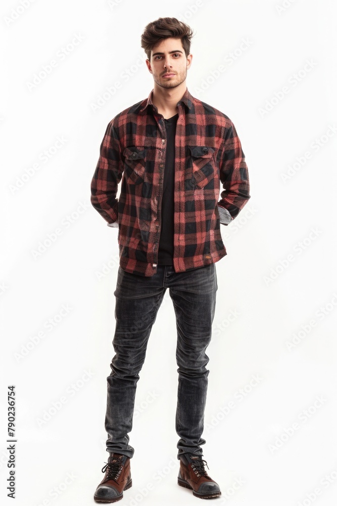 Standing Man. Young Guy in Casual Attire Standing on Isolated White Background Standing Man. Young Guy in Casual Attire Standing on Isolated White Background