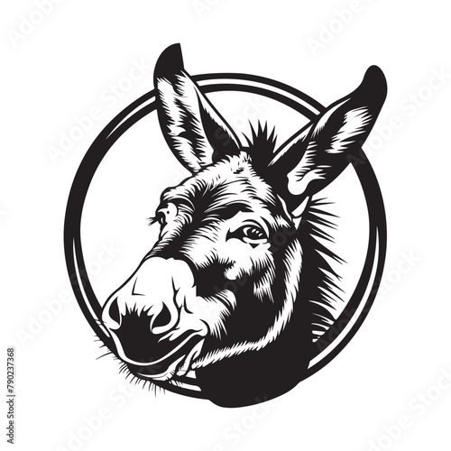 Donkey Head Vector Images, black and white Donkey