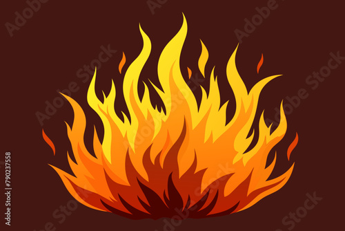 Vector Silhouette of Fire Flames