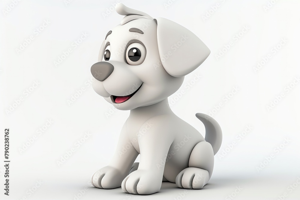 3D render of a cute cartoon puppy outline, suitable for coloring by kids aged 35, isolated on a white background 3D render of a cute cartoon puppy outline, suitable for coloring by kids aged 35, isolated on a white background