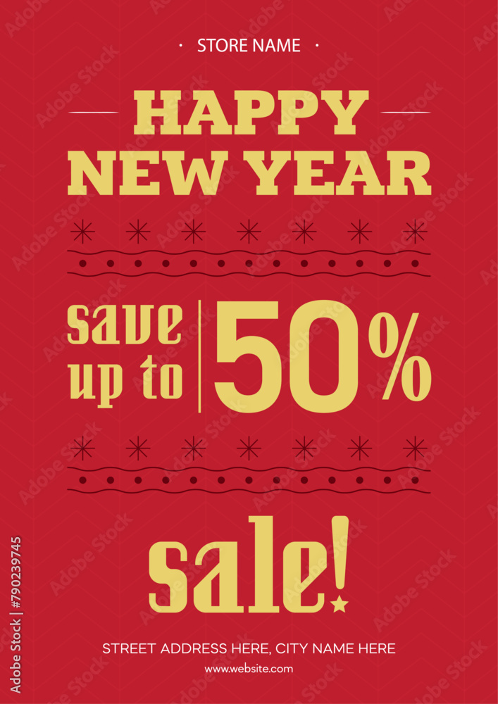 New Year Sale Flyer Poster Template