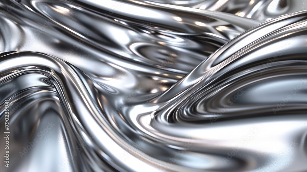 Metallic elegance captured in 3D, with sleek surfaces reflecting modern design. Abstract 3d background