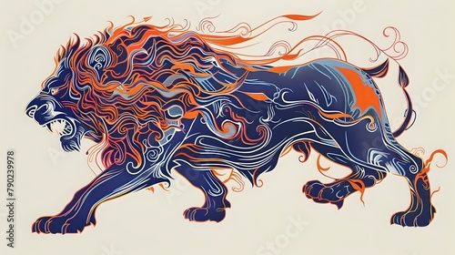 Vivid Artwork of a Powerful Lion-Ox Chimera