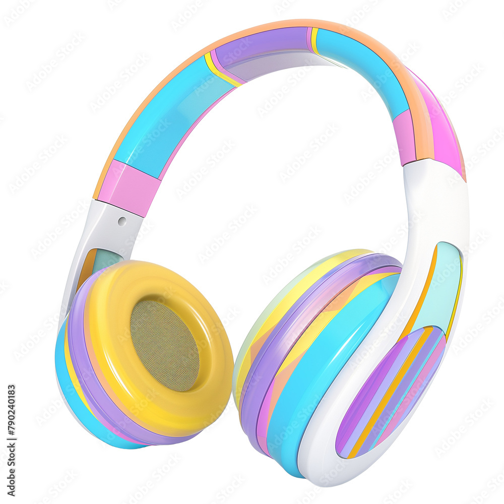 child-friendly headphone tailored for school learning, each with vibrant colors and safe designs, isolated on transparent background child-friendly headphone tailored for school learning, each with vibrant colors and safe designs, isolated on transparent background