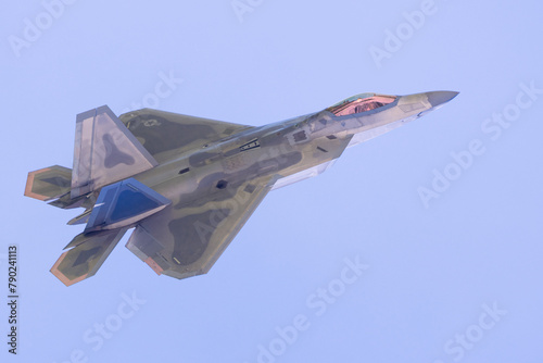 Side view of a F-22 Raptor in beautiful light