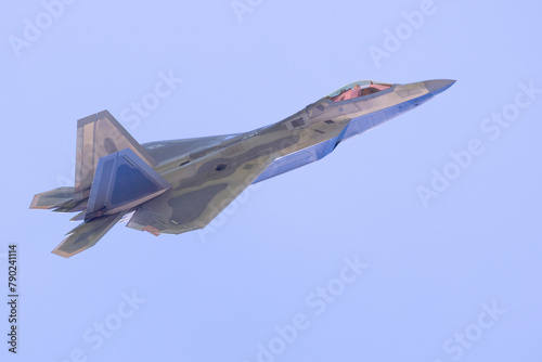 Side view of a F-22 Raptor in beautiful light