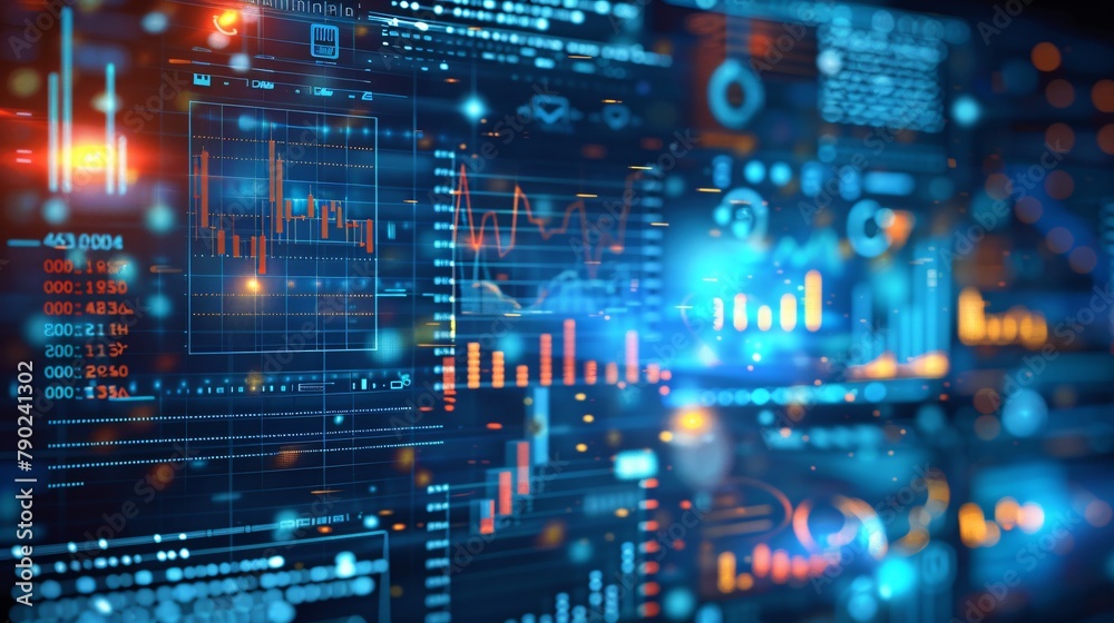 financial graph on technology abstract background