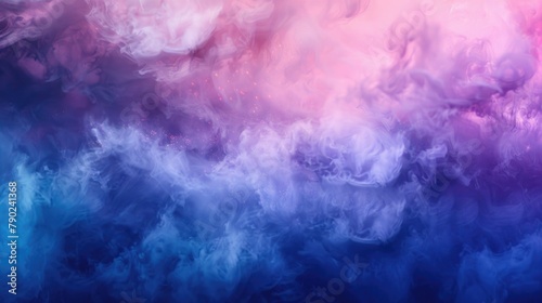Creative Space. Blue and Purple Glowing Fog Cloud Wave. Mysterious Stormy Sky Abstract Art Background with Free Space
