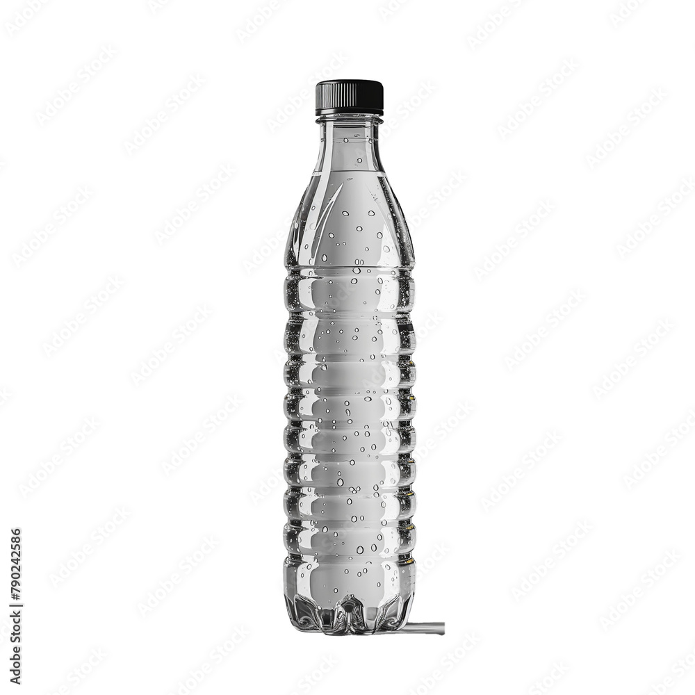Realistic Photo of Plastic Water Bottle on Transparent Background Realistic Photo of Plastic Water Bottle on Transparent Background