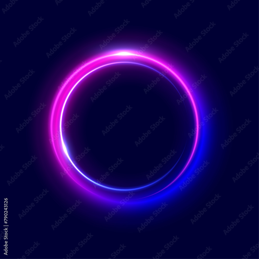 Fototapeta premium Neon rectangle frame. glowing outline shapes . Vector abstract background Illustration.