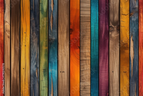 colorful wooden boards of various lengths